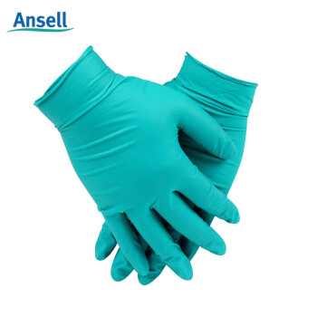 ANSELL安思尔 92-600VP 一次性绿色丁晴手套加厚耐用食品清洁 20只/盒 L码