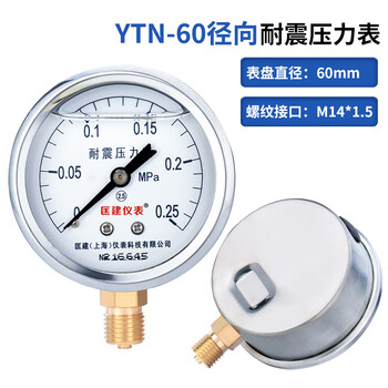 匡建仪表（CONJANT）YTN-60 耐震压力表 0-0.25mpa充油抗震型 测气压油压液压