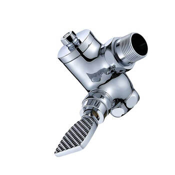 星期十 脚踏大阀体-6分DN20 铜入墙式角式冲洗阀蹲便器冲洗阀 入墙式厕所冲洗阀定制