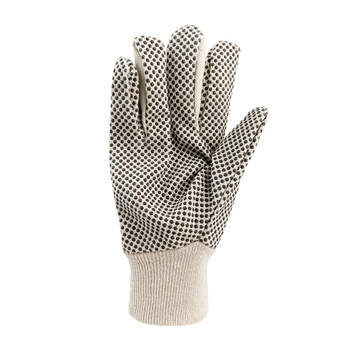 安美尚（ams）加厚帆布手套95G防滑耐磨滴塑手套点珠手套石油工地油田作业手套定做12双