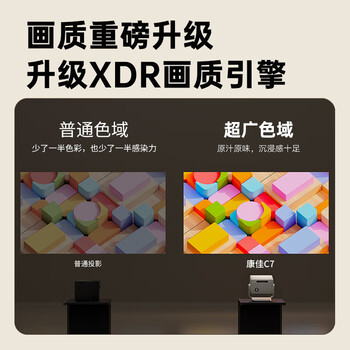 康佳（KONKA）C7 云台投影仪 家用1080P便携智能影院 卧室投影机（真1080P 全自动校正 高清画质）