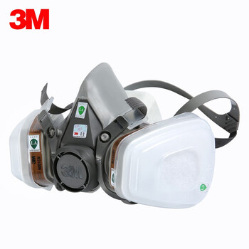 3M6200半面罩+6001CN滤盒+5N11滤棉+501滤棉盖防有机气体蒸气防毒套装 6200+6001