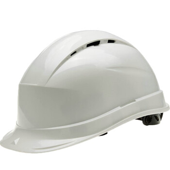 代尔塔（Deltaplus）102009 PP安全帽透气织衬旋钮通风石英4型工地防砸吸汗赠下颌带 白色