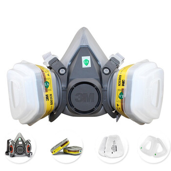 3M6200半面罩+6003CN滤盒+5N11滤棉+501滤棉盖有机气体及蒸气防毒套装6200+6003