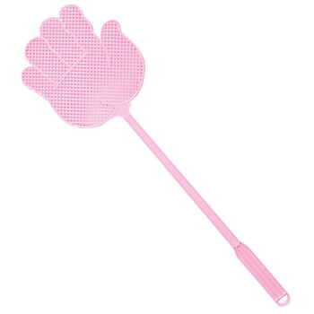 益美得 LSL8592 PP塑料苍蝇拍网面加长手动手柄灭蚊拍 绿色手掌款