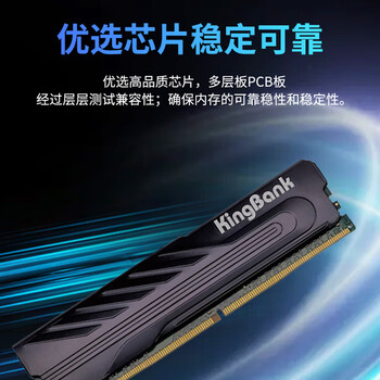 金百达（KINGBANK）16GB DDR4 3200 台式机内存条  intel专用条 黑爵