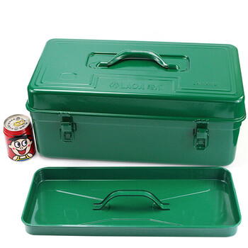 老A LAOA LA113118加厚双层铁皮方形手提工具箱带隔层18英寸（460*230*190mm）