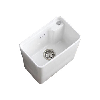 星期十阳台陶瓷洗拖把槽池卫生间落地式114台控升级版一键下水+入墙龙头防堵下水器45cm*29cm*40cm定制