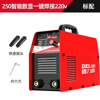德力西电焊机250小型便携式单电压220V工业焊机裸机【250智能数显一键焊接220v】