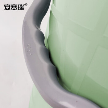 安赛瑞 塑料水桶 洗车桶 加厚手提水桶 13L 多功能清洁储水桶洗衣拖把桶 绿色 710916