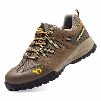 老管家 劳保鞋男钢包头防砸防刺穿安全鞋橡塑底舒适耐磨透气轻便工作鞋 273 棕色  39