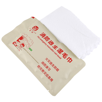 蓝炎 消防湿毛巾消防演习 火灾逃生一次性消防湿巾 酒店宾馆火灾逃生应急防烟毛巾