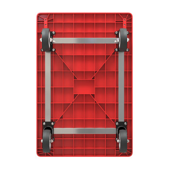 知旦ZD8187手推车红色87*57cm折叠拉杆车拉货平板车承重600斤5寸轻音轮