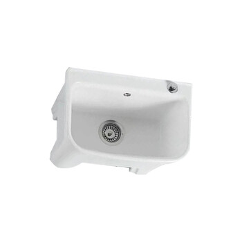 星期十阳台高脚陶瓷拖把池带腿拖布池落地式洗墩布池型号144一键排污+入墙龙头带防溢水口50cm*34cm*42cm定制