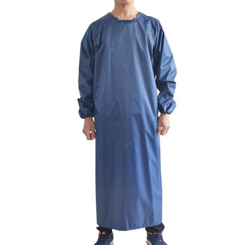 者也（ZYE）涂层防水罩衣耐油耐弱酸碱厨房水产养殖劳保大褂围裙可定制 军绿色 小号