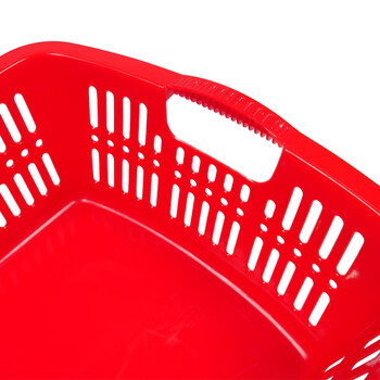 箱大王 Xlj-09 塑料周转筐 储物收纳篮 商超篮子快递物流筐 红色570*415*180