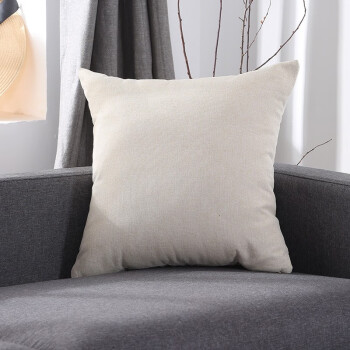 超享然素色沙发抱枕亚麻ins北欧办公室加厚纯色棉麻抱枕家用客厅大