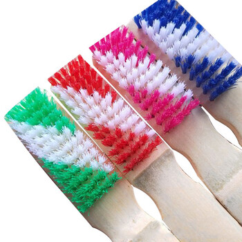 益美得 LSL8562 竹制硬毛鞋刷洗衣房清洁衣物刷子多功能清洁刷子 竹柄彩色鞋刷（颜色随机）