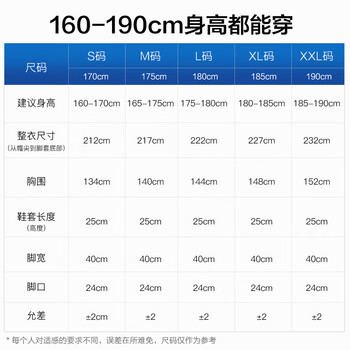 今今 一次性胶条防护衣连体连帽防水防尘防护服连脚款50件/箱 L码（175-180cm）