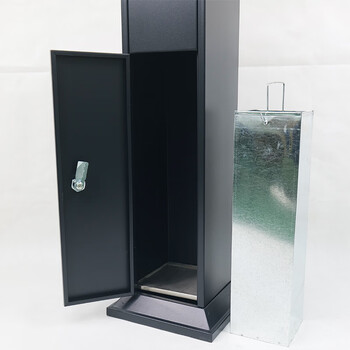 冰禹 BY-2406 酒店大堂立式烟灰柱灭烟柱 可固定式烟蒂柱户外垃圾桶吸烟区灭烟桶 21.5*118cm 005-4黑色款