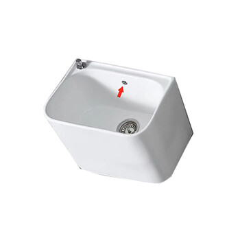 星期十阳台池陶瓷洗拖把池拖布池落地式洗拖布池153+一键排污+喷枪龙头带溢水口54cm*38cm*40cm定制