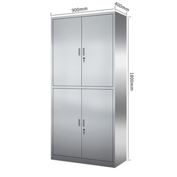 京顿JINGDUN 201不锈钢文件柜办公资料柜档案柜不锈钢财务凭证票据带锁玻璃储物柜 201通双节