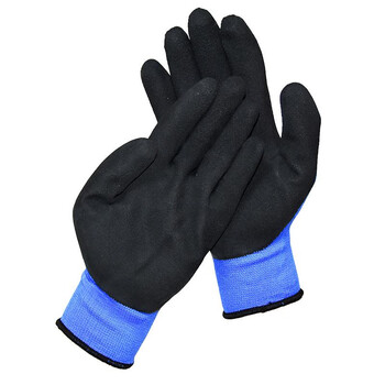 代尔塔（Deltaplus）201631 VE631 发泡乳胶抗撕裂手套 耐高温涤纶衬里透气舒适 定做 蓝色 8码 12副