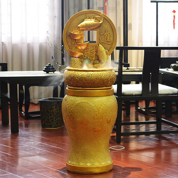 
                                        水乡故事流水摆件 招财进宝中号加底座 金元宝风水招财工艺品  客厅落地摆件 开业乔迁礼品 W1G111MD                