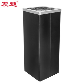 震迪不锈钢垃圾桶方形垃圾箱24*61cm大堂黑色侧开口垃圾桶可定制SD1124