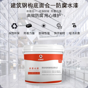 阿斯密 ASMES AS6311 建筑钢结构防腐防锈漆底面二合一铁塔栏杆护栏铁艺环保水漆 5kg 信号黄