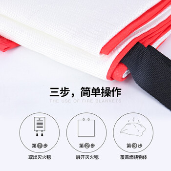 绿消 灭火毯 灭火器搭配 家庭用车用安己消防器材 商用年检消防检查1.5*1.5 盒装