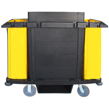 超宝（CHAOBAO）D-205 手推酒店宾馆客房服务车 多功能防撞双袋酒店客房布草车