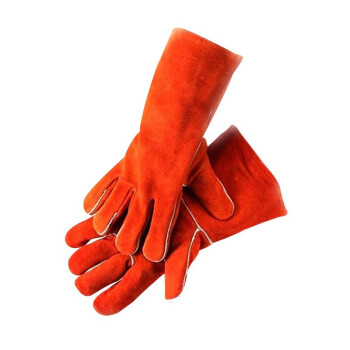 威特仕 10-2101锈橙色斜拇指款电焊手套定做全套手指无缝防火耐磨隔热 L#
