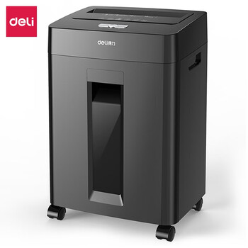 得力（deli） 4级经典保密碎纸机 碎卡办公商用家用文件颗粒粉碎机 34252 单次碎纸6张