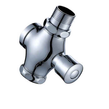 星期十 大四通6分DN20 铜手按式蹲便器冲水阀 四通冲洗阀 大便延时冲洗阀 厕所冲洗阀定制
