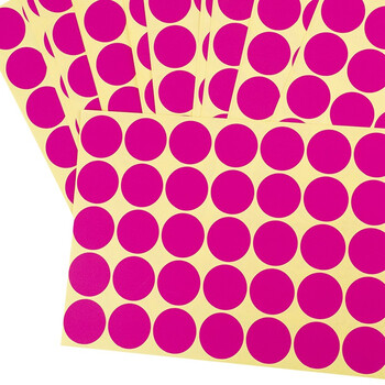 海斯迪克 HKW-259 彩色不干胶圆点标签贴纸 圆形铜版色标分类记号贴纸 25mm玫红色（600贴）