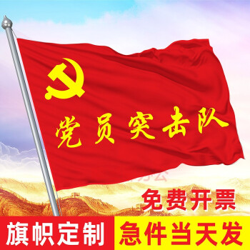 办公旗帜定制订做党员突击队队旗3号4号党旗疫情防控党员先锋队旗帜