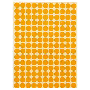 海斯迪克 HKW-259 彩色不干胶圆点标签贴纸 圆形铜版色标分类记号贴纸 10mm橙色（2475贴）