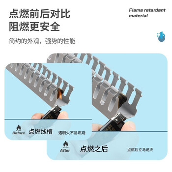 讯浦 配电柜走线槽 U型阻燃行线槽 高40mm 宽40mm 带盖板 1米一根 10根起售 XPXC-4040