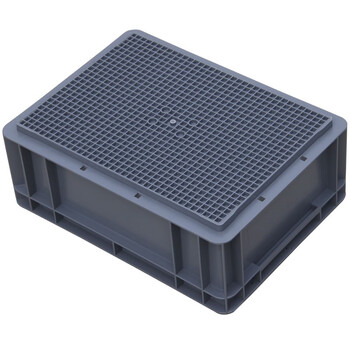 冰禹 BY-1193 EU箱加厚塑料物流箱 欧标汽配周转箱 收纳整理储物箱零件盒  400*300*148灰