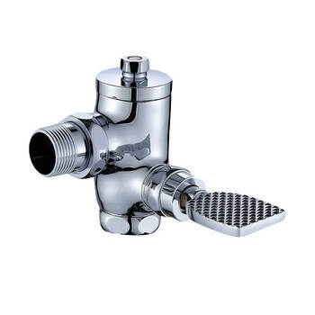 星期十 脚踏大阀体-6分DN20 铜入墙式角式冲洗阀蹲便器冲洗阀 入墙式厕所冲洗阀定制