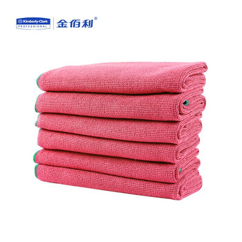 金佰利/Kimberly-Clark 超细纤维布 吸尘吸液体百洁布清洁去污耐用不掉毛 红色 24片/箱 83980