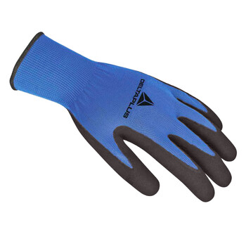 代尔塔（Deltaplus）201631 VE631 发泡乳胶抗撕裂手套 耐高温涤纶衬里透气舒适 定做 蓝色 8码 12副