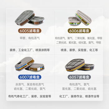 3M6800防毒面具全面罩防有毒气体喷漆配6006滤盒10片滤棉