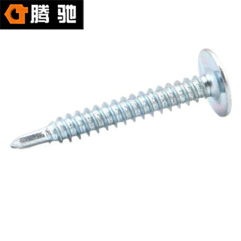 腾驰（CT）051 十字大扁头钻尾螺丝 碳钢 圆头华司钻尾自攻燕尾钉 蓝白锌  ST4.8*38（200支）