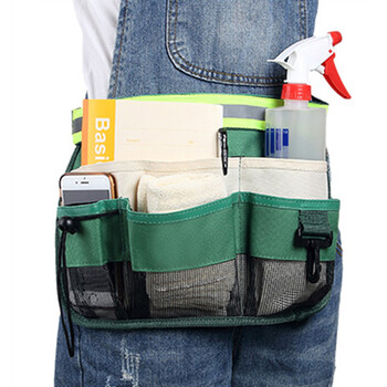 益美得  FW-2006 加厚牛津布清洁包餐厅门店服务员工具包保洁包腰包 新款绿色反光条