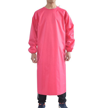 者也（ZYE）涂层防水耐磨罩衣耐油耐弱酸碱厨房水产养殖劳保大褂围裙 绿色 中号可定制