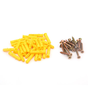 玉工6*30【袋装】35套小黄鱼塑料膨胀管膨胀螺丝螺栓胀栓胀塞胶塞配自攻丝