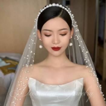 山头林村珠宝新品求婚头纱新娘结婚婚礼白色头纱化妆.