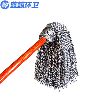 蓝鲸环卫 加长款 五把起售木把圆头吸水棉线保洁地拖 LJHW-9062